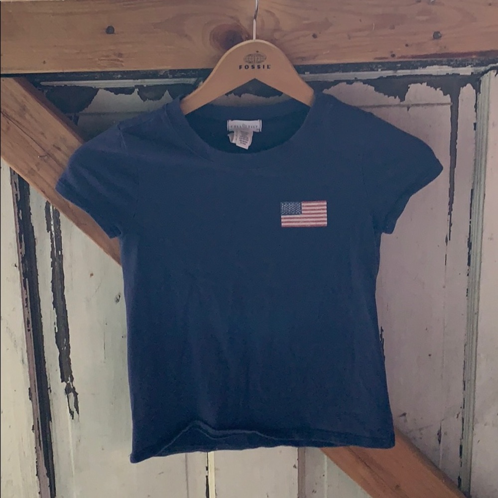 FULL TILT Navy American Flag NEWPORT Graphic TeeS